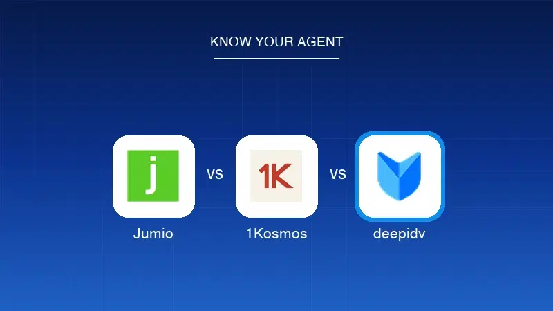 Jumio vs 1Kosmos vs deepidv: Verifying the Agent Economy
