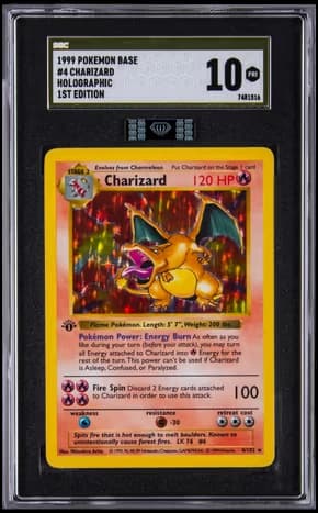1999 first-edition Charizard holographic, graded gem mint