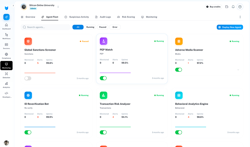Agent Fleet monitoring dashboard