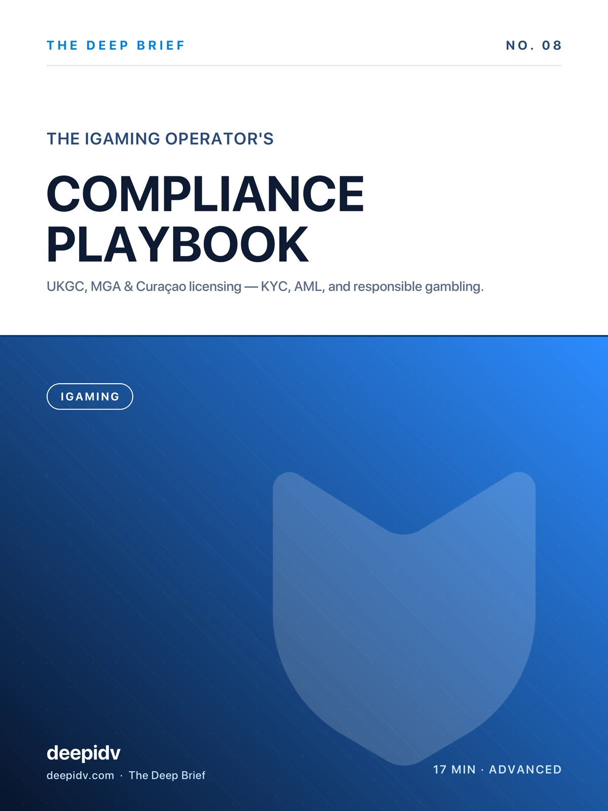 The iGaming Operators Compliance Playbook cover — The Deep Brief curated playbook